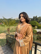 Gold and Blue Farshi Shalwar