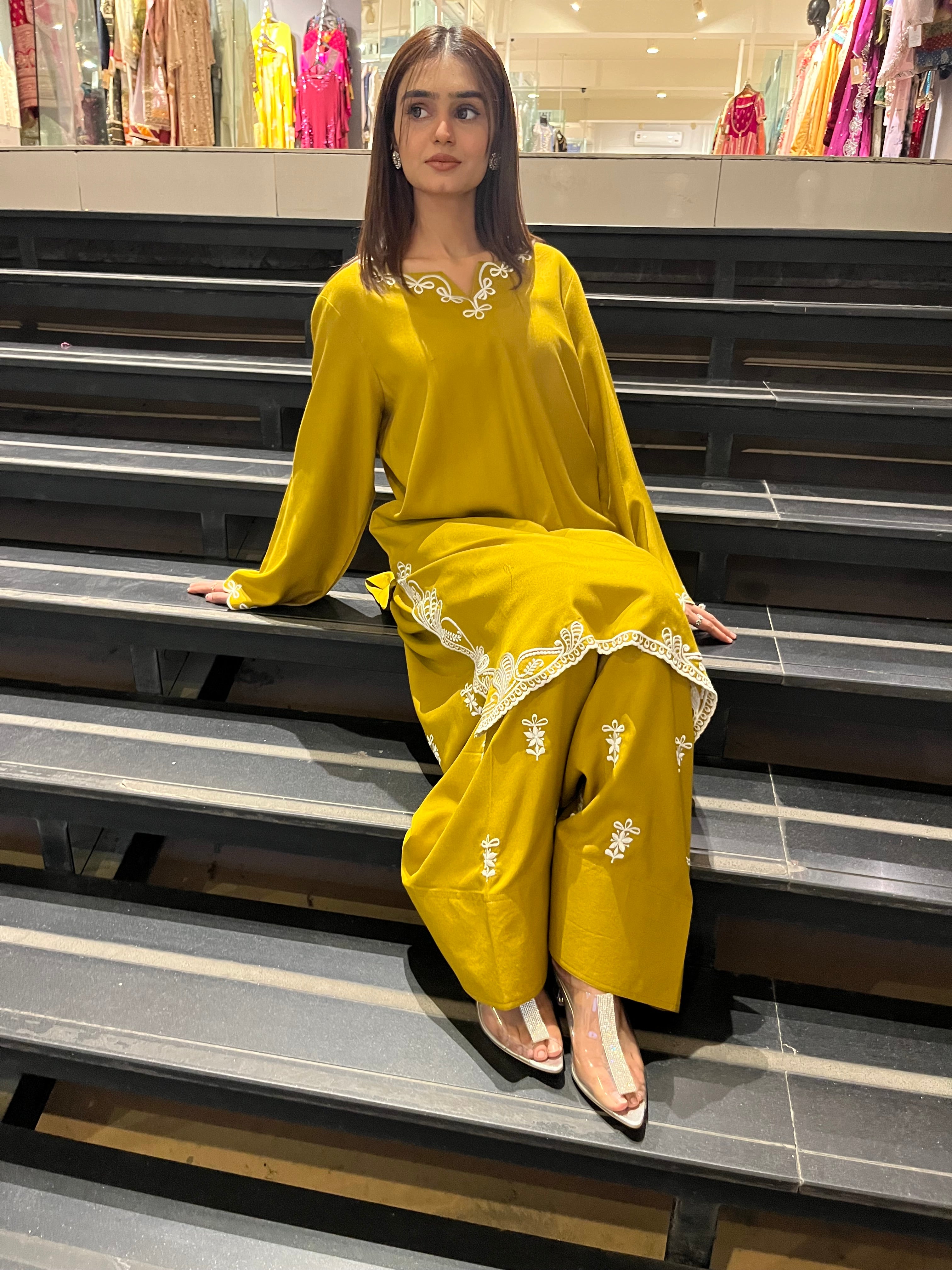 Yellow Nawabi Farshi