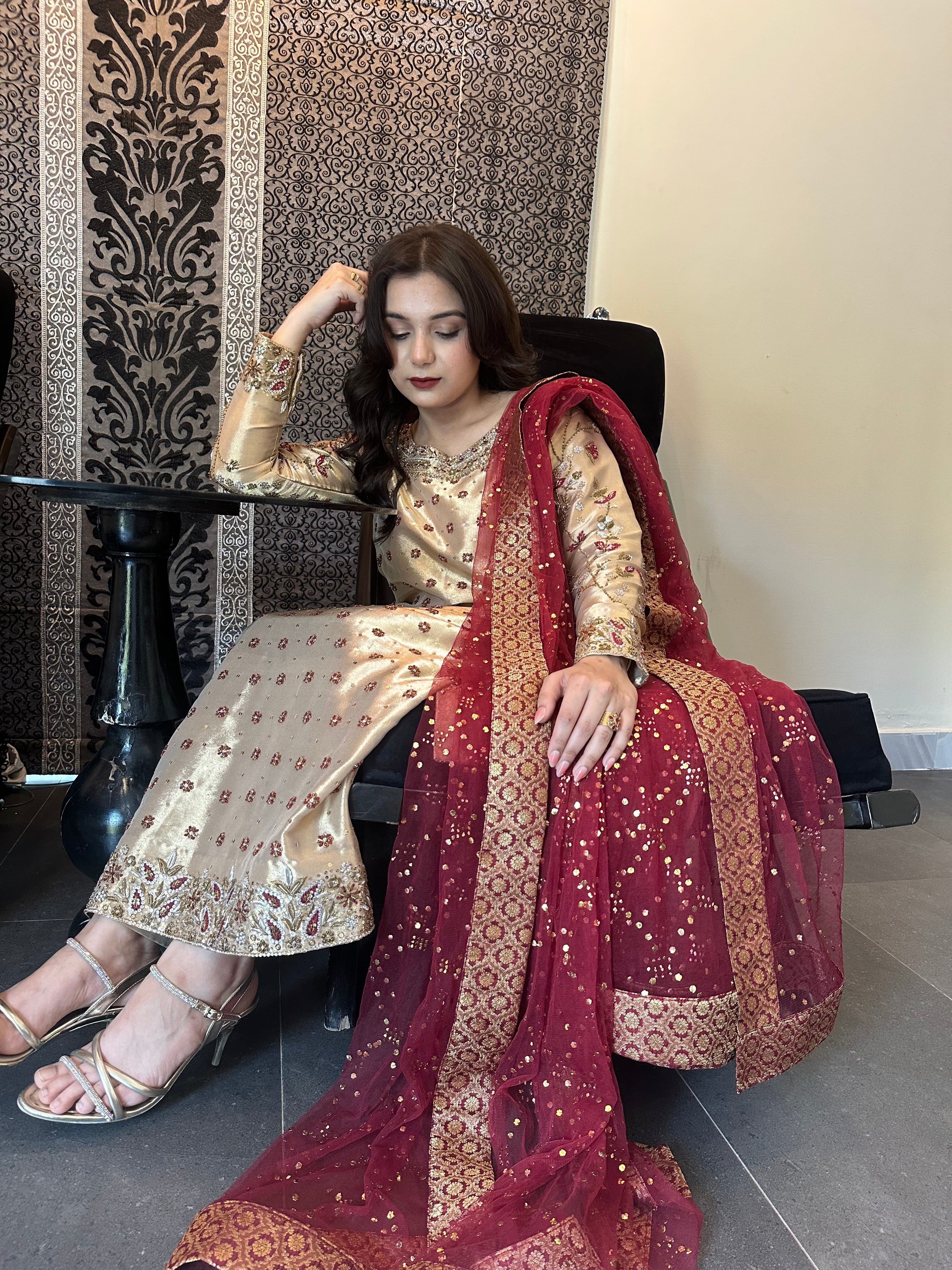 Golden Lama Silk Dress