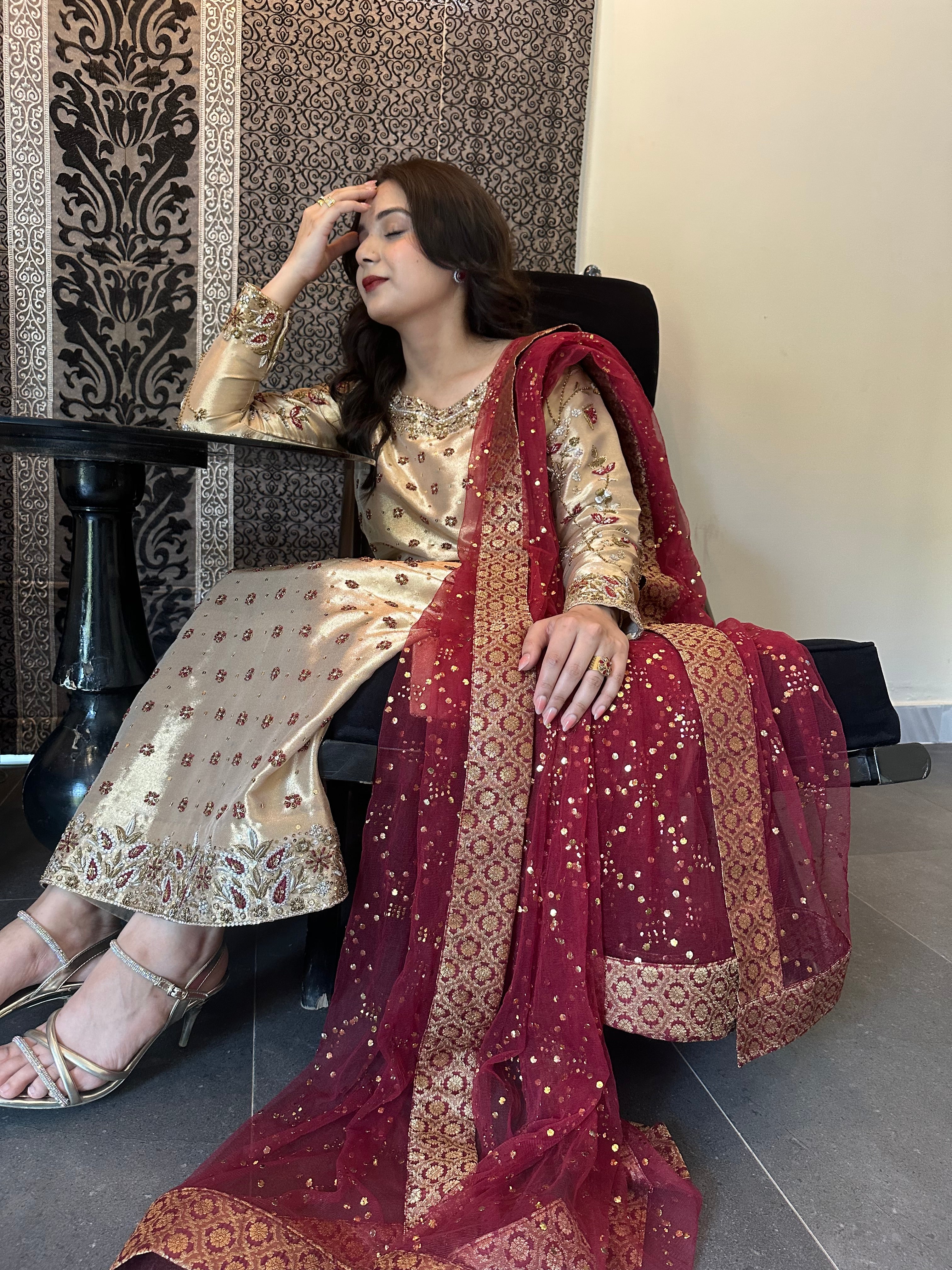 Golden Lama Silk Dress