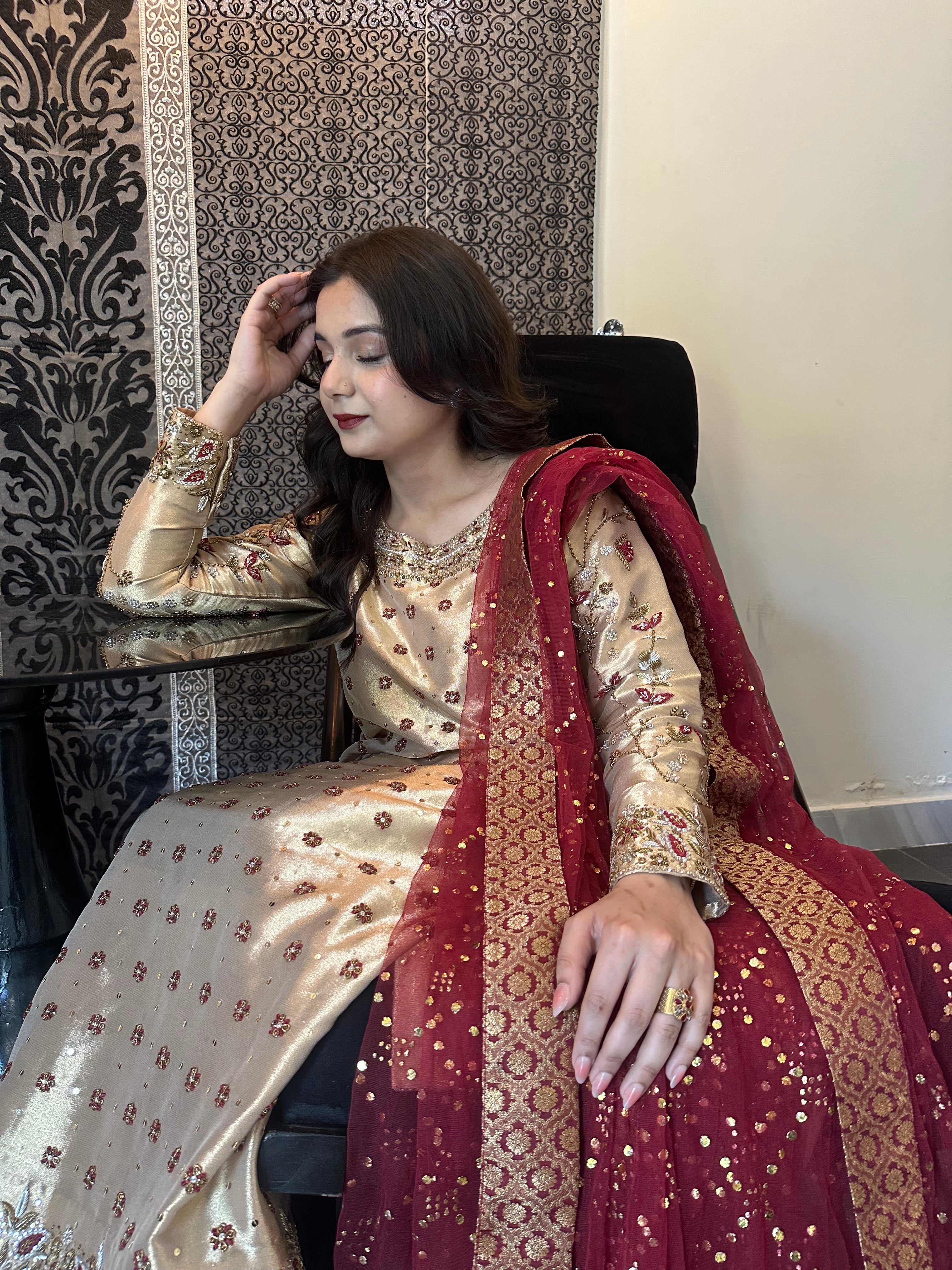 Golden Lama Silk Dress