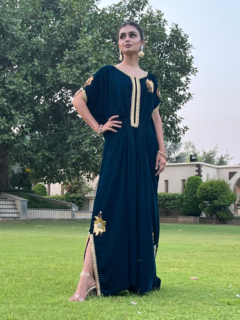 Teal Majesty Kaftan